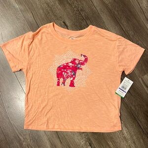 Coral shirt w/ pink elephant Size XL 14/16